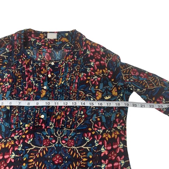 Converse One Star Womens Floral Long Sleeve Top Blouse SZ M Multicolor - Picture 5 of 9